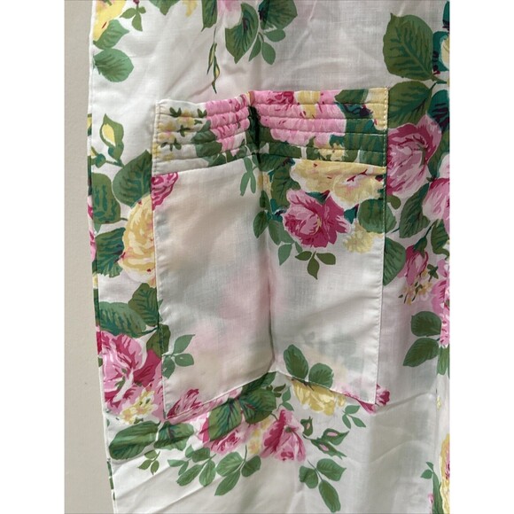 J.I.T. Sleep Floral White Housecoat Robe Short Sleeve Snap Buttons XL - Picture 11 of 13